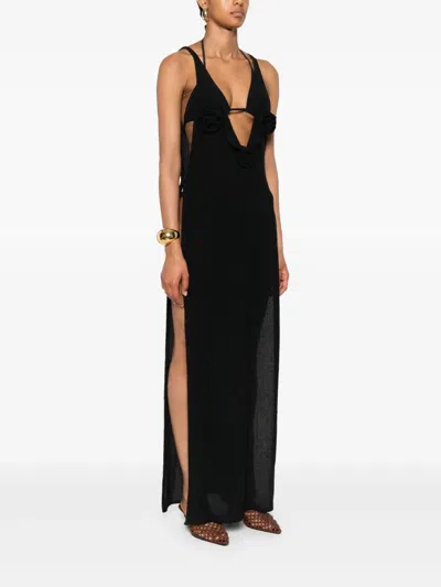 Magda Butrym V-neck Maxi Dress In Black