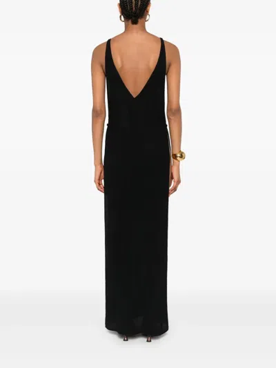 Magda Butrym V-neck Maxi Dress In Black