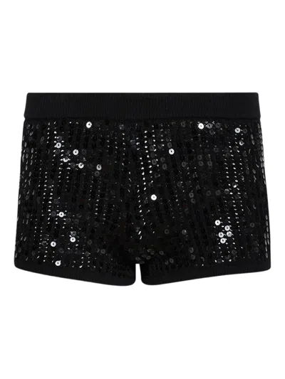David Koma Sequin-embellished Shorts In Black
