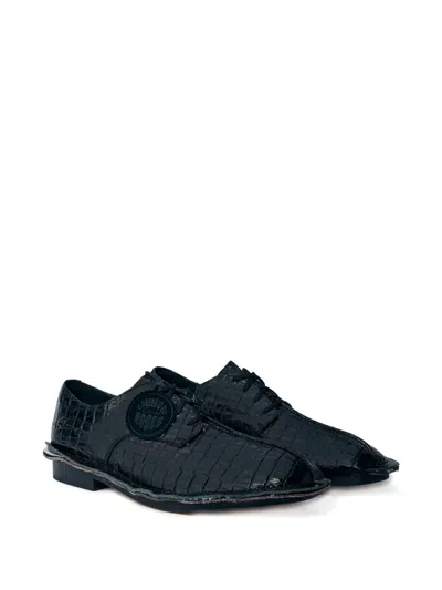Martine Rose X Clarks Croc-embossed Derby Shoes In Black