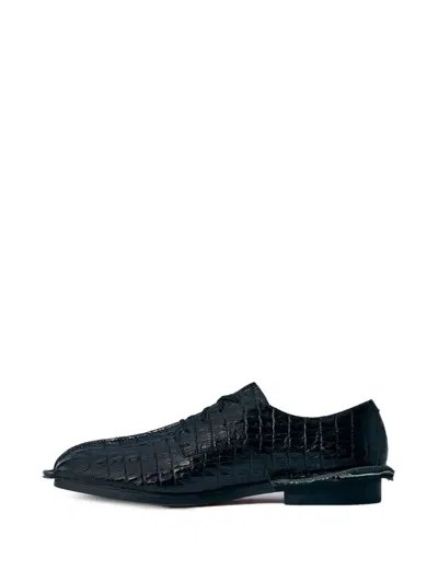 Martine Rose X Clarks Croc-embossed Derby Shoes In Black