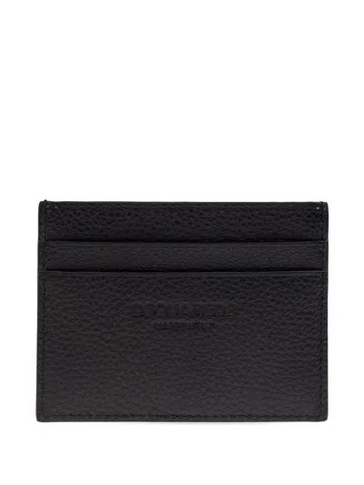 Dsquared2 Logo-plaque Leather Cardholder In Black