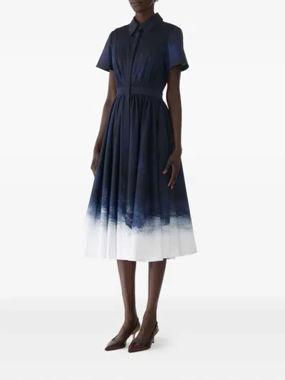 Jason Wu Collection Brushed Stretch Cotton Canvas Midi Dress In Blue