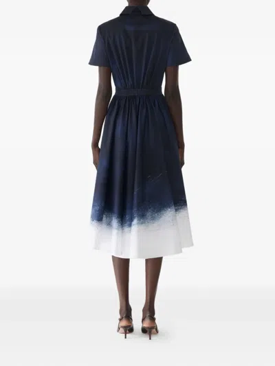 Jason Wu Collection Brushed Stretch Cotton Canvas Midi Dress In Blue
