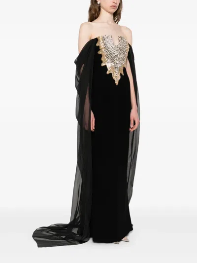 Jean Louis Sabaji Embellished Maxi Dress In Black
