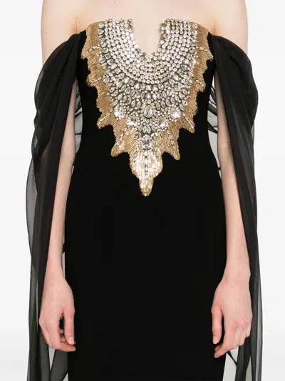 Jean Louis Sabaji Embellished Maxi Dress In Black