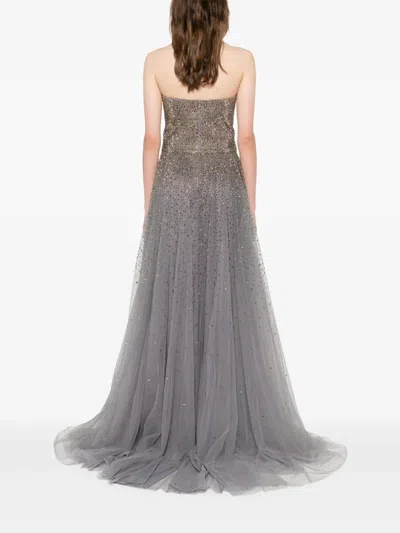 Jean Louis Sabaji Embellished Maxi Dress In Gray