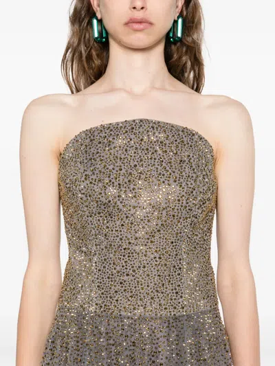Jean Louis Sabaji Embellished Maxi Dress In Gray