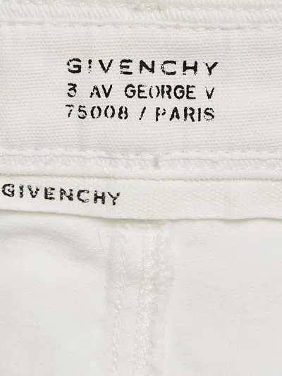 Pre-owned Givenchy Distress-detail Denim Shorts In White