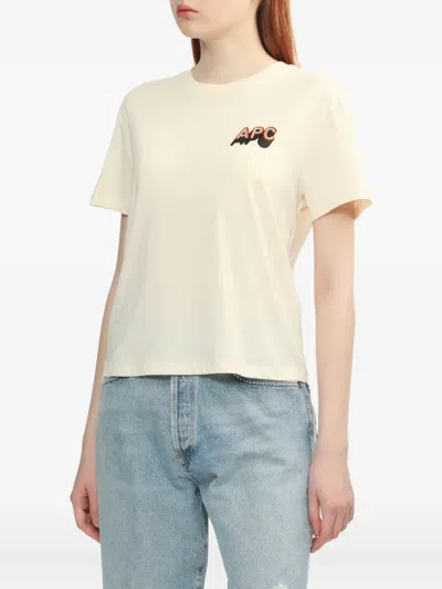 Apc Logo-print Cotton T-shirt In Neutral