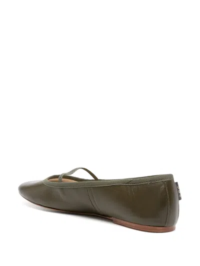 Apc Leather Ballet Flats In Green