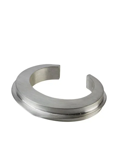 Parts Of Four Sterling-silver Crescent Folded Bracelet In Metallic