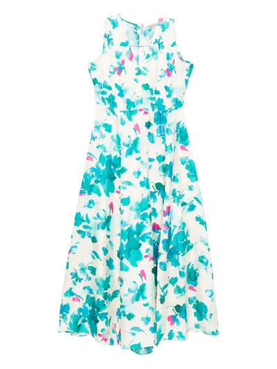 Pennyblack Floral-print Silk Dress In White