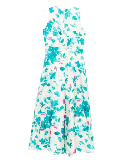 Pennyblack Floral-print Silk Dress In White