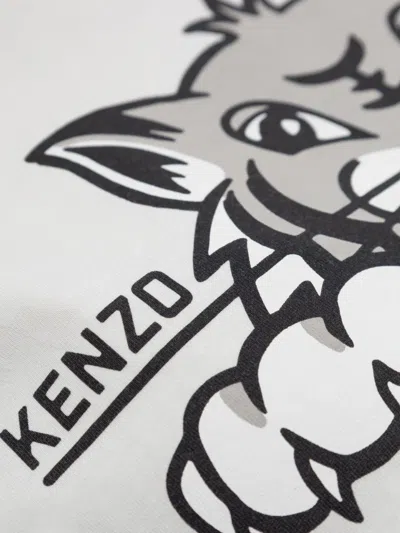 Kenzo Tiger-print Cotton T-shirt In White