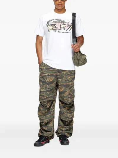 Diesel Norm Graphic Print Round Neck T-shirt In White