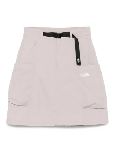 The North Face Belted Cargo Mini Skirt In Gray
