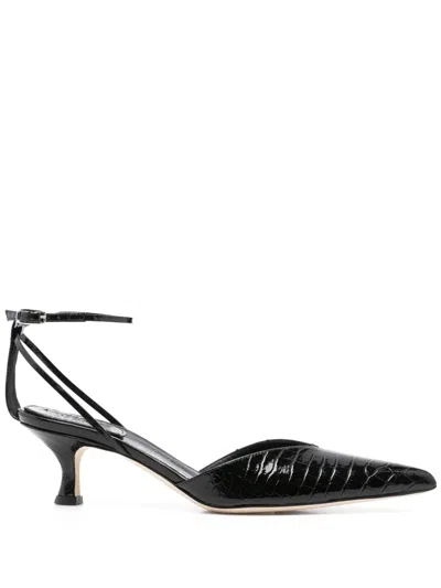 A.w.a.k.e. 55mm Dina Crocodile-effect Pumps In Black