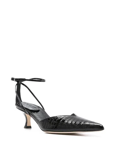 A.w.a.k.e. 55mm Dina Crocodile-effect Pumps In Black