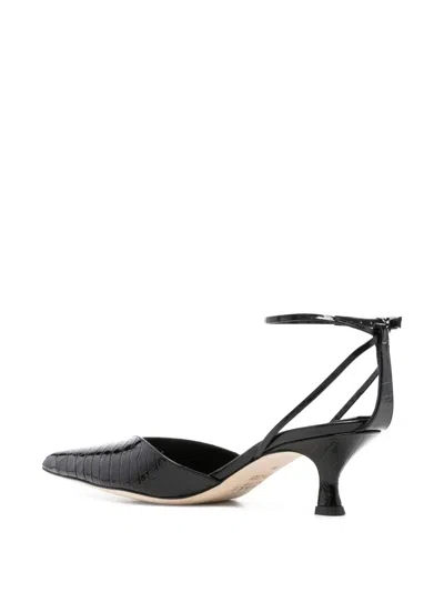 A.w.a.k.e. 55mm Dina Crocodile-effect Pumps In Black
