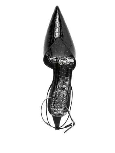 A.w.a.k.e. 55mm Dina Crocodile-effect Pumps In Black