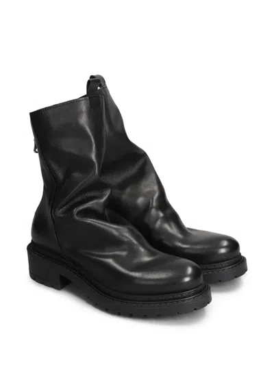 Metisse Leather Combat Boots In Black