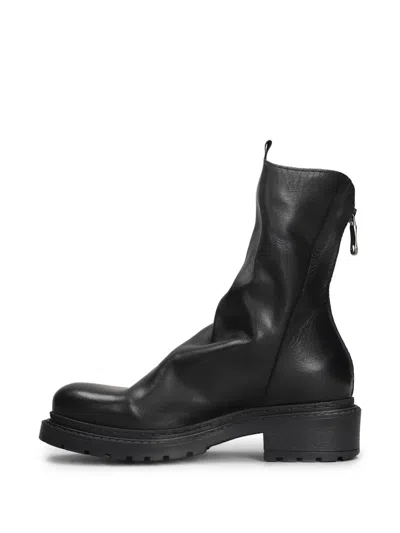 Metisse Leather Combat Boots In Black