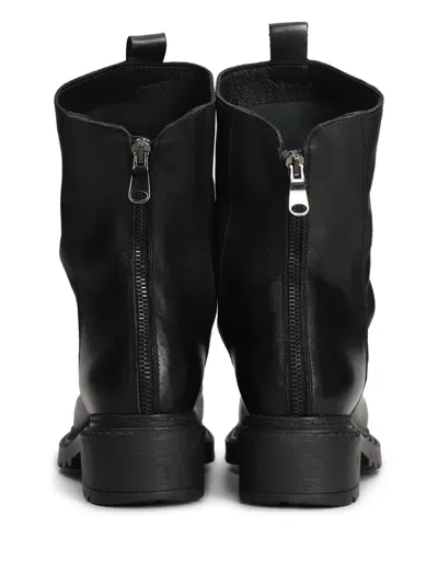 Metisse Leather Combat Boots In Black