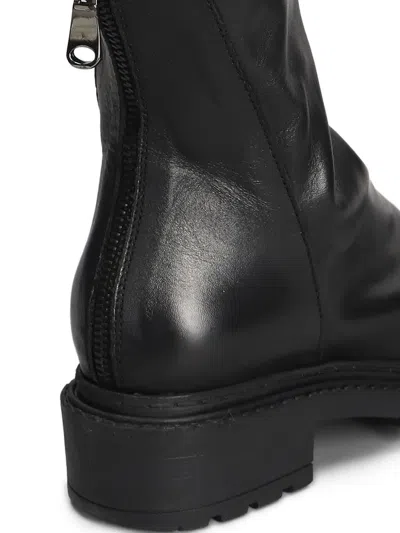 Metisse Leather Combat Boots In Black