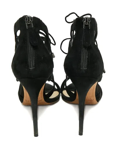 Pre-owned Alexandre Birman  110mm Suede Sandals In Black