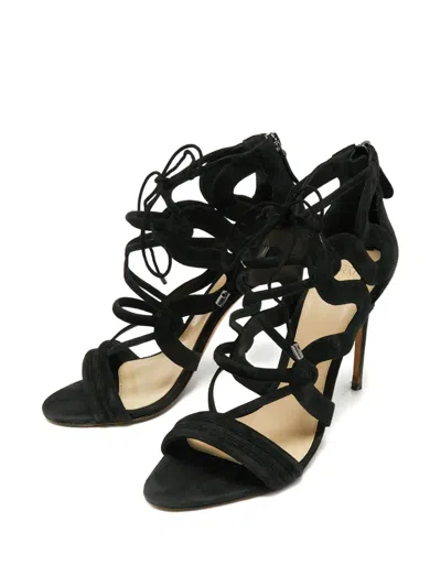 Pre-owned Alexandre Birman  110mm Suede Sandals In Black