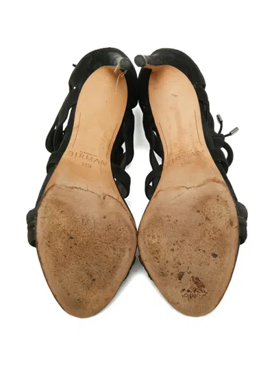 Pre-owned Alexandre Birman  110mm Suede Sandals In Black