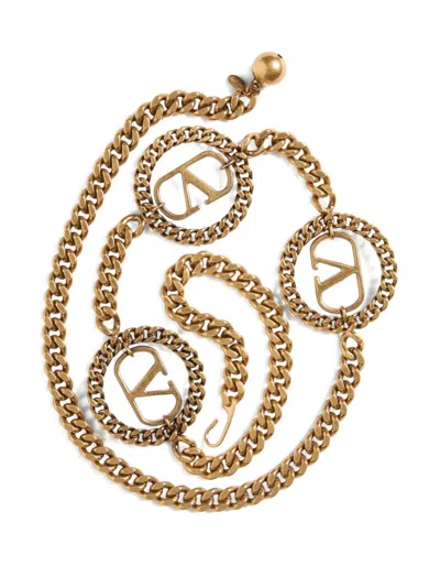 Valentino Garavani Vlogo Signature Chain Belt Woman Gold L In Gold
