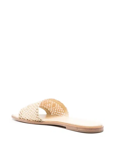 Chloé Soleil Crochet Slide Sandals In Nude