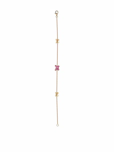 Pragnell 18kt Yellow Gold Butterfly Ruby Chain Bracelet