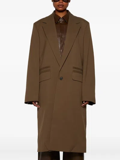 Entire Studios Double-breasted Coat In Brown