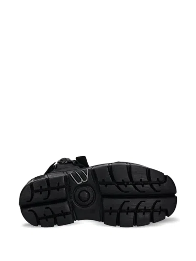New Rock Touch-strap Platform Sandals In Black