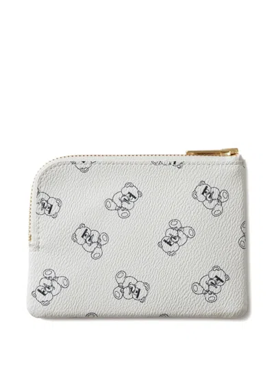 Undercover Teddy-print Zip-around Purse In White
