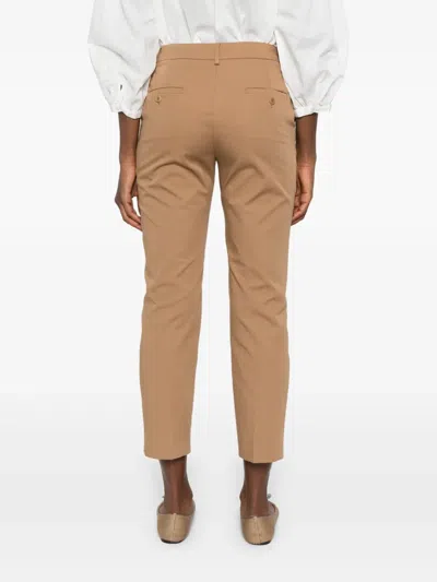Weekend Max Mara Stretch Gabardine Trousers In Brown