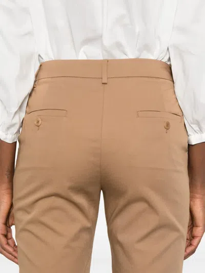 Weekend Max Mara Stretch Gabardine Trousers In Brown