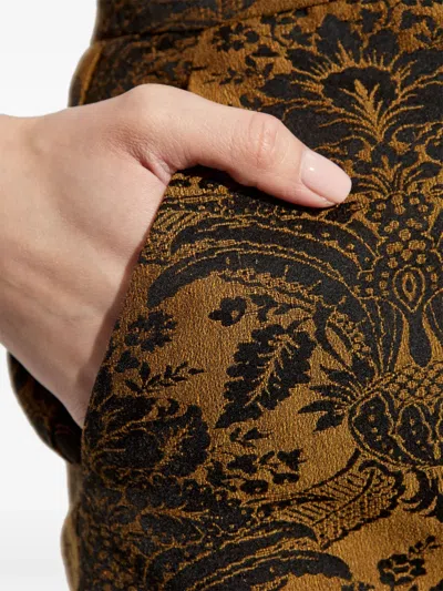 Max Mara Pomezia Technical Wool Jacquard Miniskirt In Brown