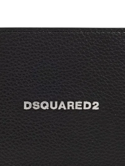 Dsquared2 Logo-plaque Leather Wallet In Black