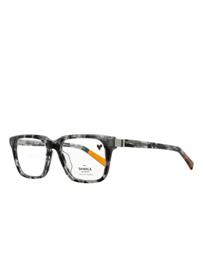 Shinola Rectangular Flexon Spring-hinge Glasses In Gray