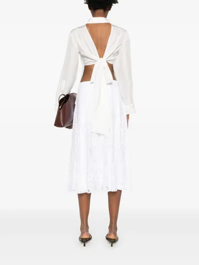 Max Mara Ampezzo Laced Skirt In White