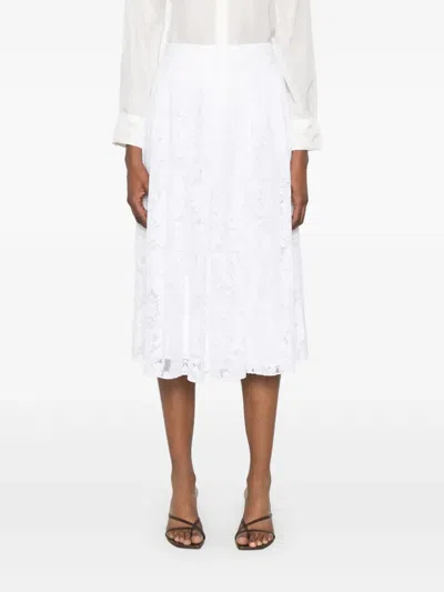 Max Mara Ampezzo Laced Skirt In White