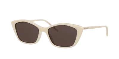 Saint Laurent Cat-eye Frame Sunglasses In Brown