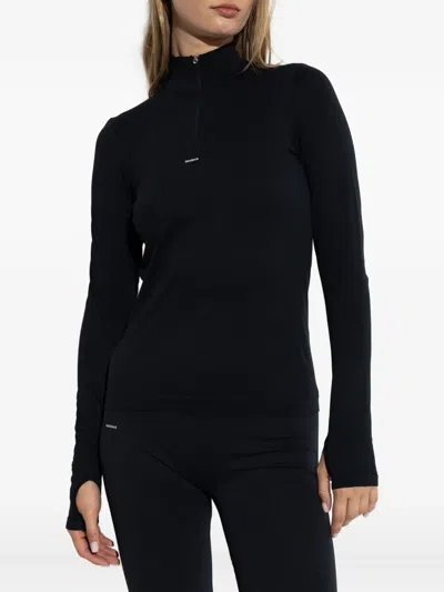 Pangaia Quarter-zip Performance Sweatshirt In Black