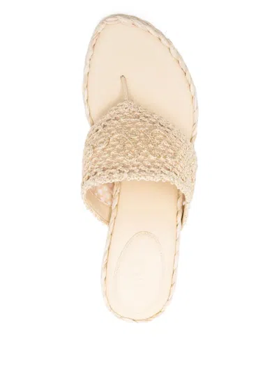 Chloé Isla Crochet Espadrille Sandal In Neutral