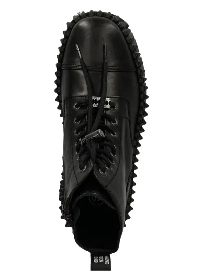 New Rock Black Leather Boots-wall083cct-s6 In Black