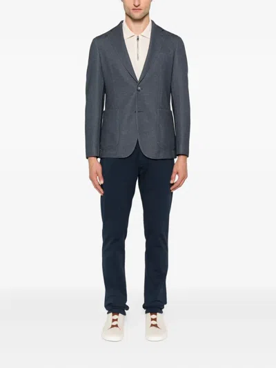 Eleventy Drawstring Trousers In Blue